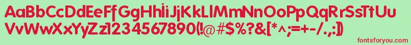Czcionka Folks Bold – czerwone czcionki na zielonym tle