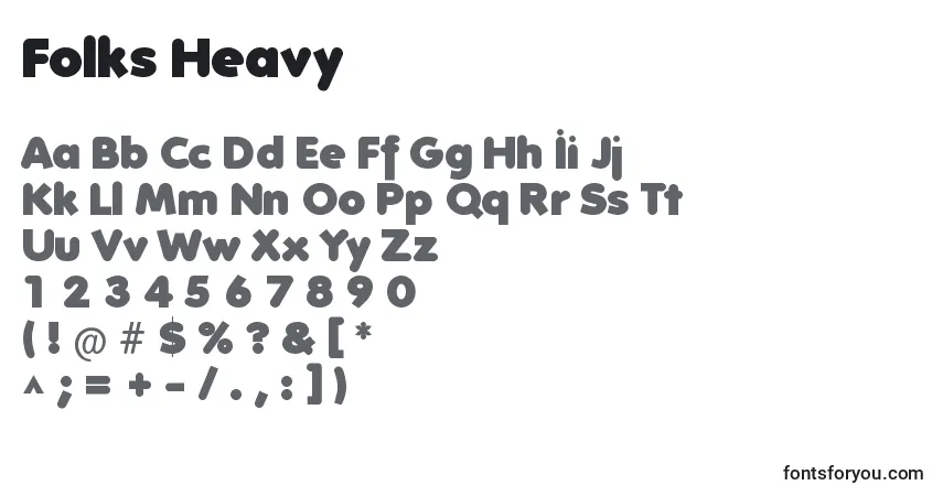Schriftart Folks Heavy – Alphabet, Zahlen, spezielle Symbole