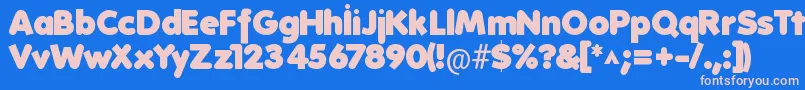 フォントFolks Heavy – ピンクの文字、青い背景