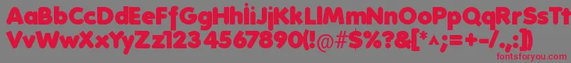 Czcionka Folks Heavy – czerwone czcionki na szarym tle