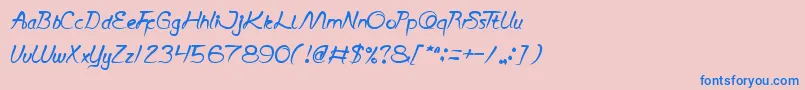 ScriptThing Font – Blue Fonts on Pink Background