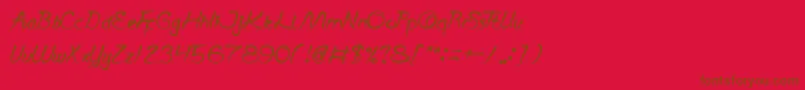 ScriptThing Font – Brown Fonts on Red Background