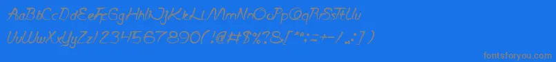 フォントScriptThing – 青い背景に灰色の文字