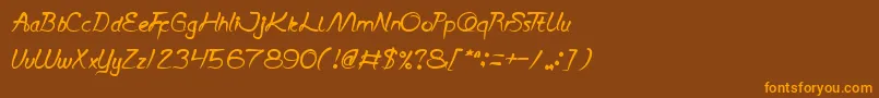 Шрифт ScriptThing – оранжевые шрифты на коричневом фоне