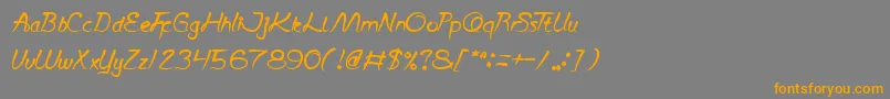 ScriptThing-Schriftart – Orangefarbene Schriften auf grauem Hintergrund