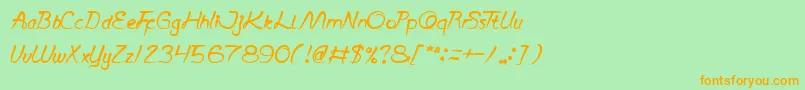 ScriptThing Font – Orange Fonts on Green Background