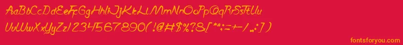 ScriptThing Font – Orange Fonts on Red Background