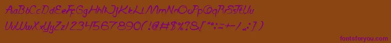 ScriptThing Font – Purple Fonts on Brown Background