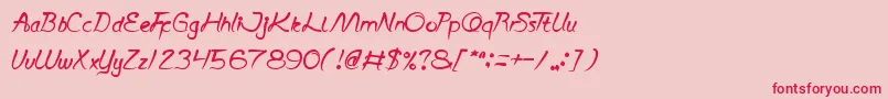 ScriptThing Font – Red Fonts on Pink Background