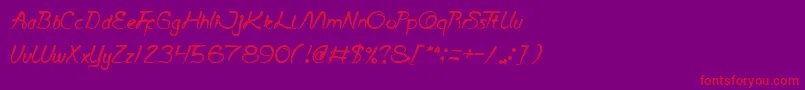 ScriptThing Font – Red Fonts on Purple Background