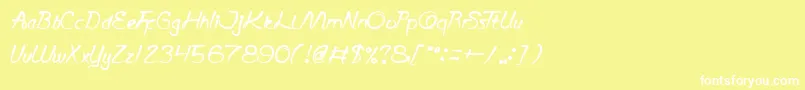 ScriptThing Font – White Fonts on Yellow Background