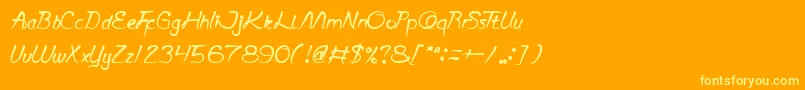 ScriptThing Font – Yellow Fonts on Orange Background