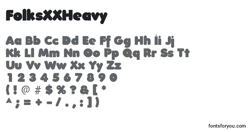 Schriftart FolksXXHeavy (126931) – Alphabet, Zahlen, spezielle Symbole