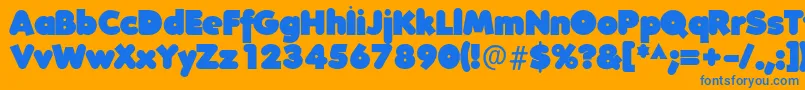 FolksXXHeavy Font – Blue Fonts on Orange Background