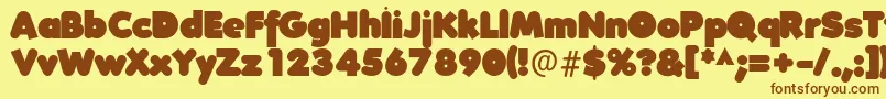 FolksXXHeavy Font – Brown Fonts on Yellow Background