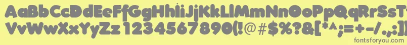FolksXXHeavy Font – Gray Fonts on Yellow Background