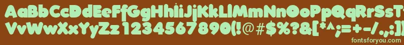 FolksXXHeavy Font – Green Fonts on Brown Background