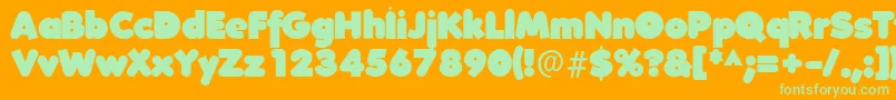 FolksXXHeavy Font – Green Fonts on Orange Background