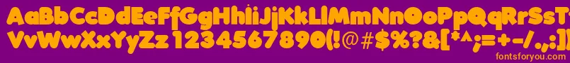 FolksXXHeavy Font – Orange Fonts on Purple Background