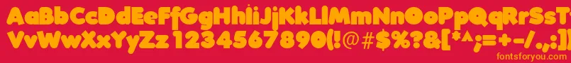 FolksXXHeavy Font – Orange Fonts on Red Background