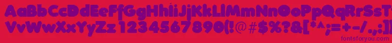 FolksXXHeavy Font – Purple Fonts on Red Background