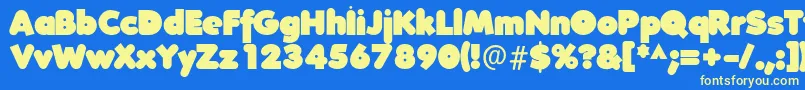 FolksXXHeavy Font – Yellow Fonts on Blue Background