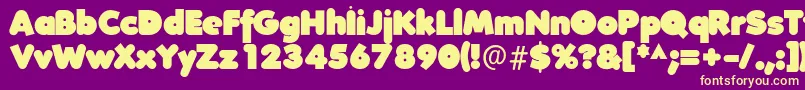 FolksXXHeavy Font – Yellow Fonts on Purple Background