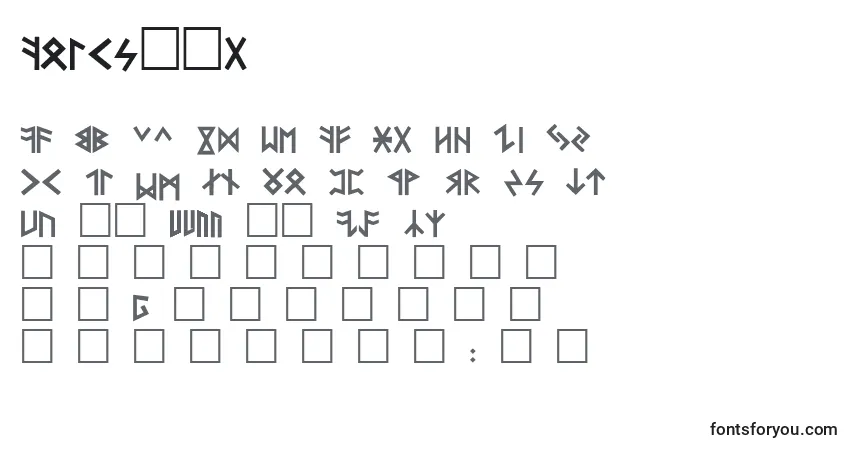 Schriftart FolksР”g – Alphabet, Zahlen, spezielle Symbole