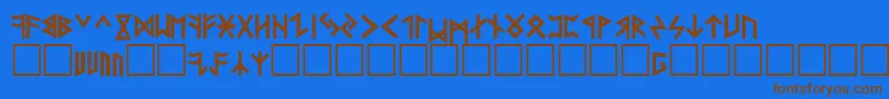 FolksР”g Font – Brown Fonts on Blue Background