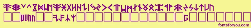 FolksР”g Font – Purple Fonts on Yellow Background