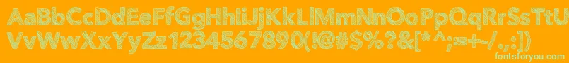 Folktale Font – Green Fonts on Orange Background