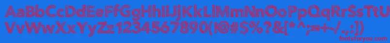フォントFolktale – 赤い文字の青い背景