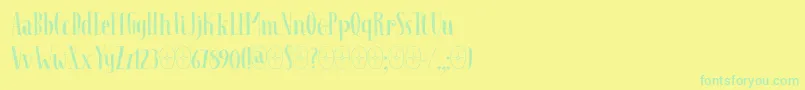 Czcionka Follow The Light DEMO – zielone czcionki na żółtym tle
