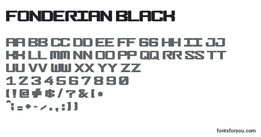 Schriftart Fonderian Black – Alphabet, Zahlen, spezielle Symbole