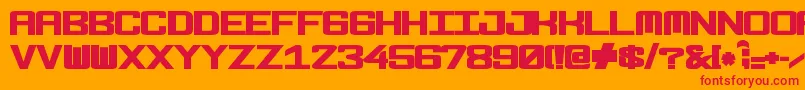 Police Fonderian Black – polices rouges sur fond orange