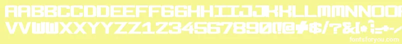 Fonderian Black-Schriftart – Weiße Schriften auf gelbem Hintergrund