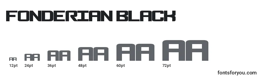 Размеры шрифта Fonderian Black