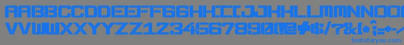 フォントFonderian BlackStencil – 灰色の背景に青い文字