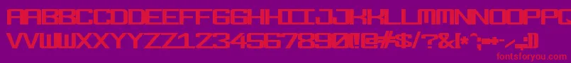 Fonderian Bold-Schriftart – Rote Schriften auf violettem Hintergrund