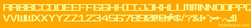 Fonderian Bold Font – Yellow Fonts on Orange Background