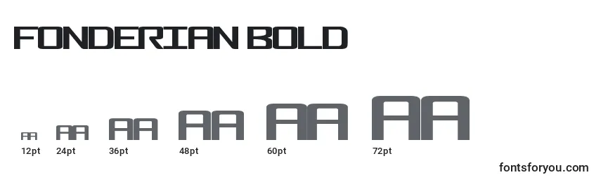 Размеры шрифта Fonderian Bold