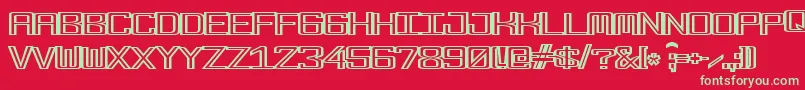 フォントFonderian Fineline – 赤い背景に緑の文字