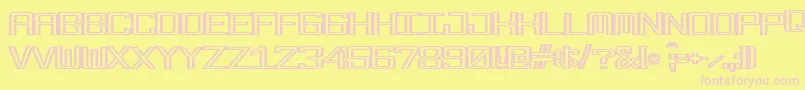 フォントFonderian Fineline – ピンクのフォント、黄色の背景