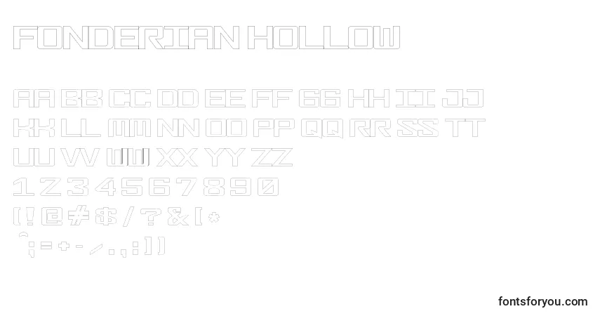 Fonderian Hollow Font – alphabet, numbers, special characters