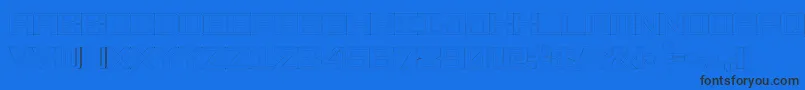 Fonderian Hollow-Schriftart – Schwarze Schriften auf blauem Hintergrund