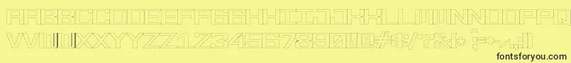 Fonderian Hollow Font – Black Fonts on Yellow Background