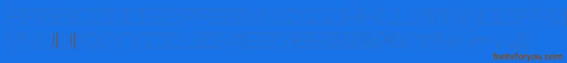 Fonderian Hollowフォントについての詳細 フォントFonderian Hollow – 茶色の文字が青い背景にあります。