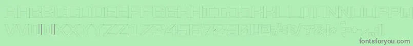 Fonderian Hollow Font – Gray Fonts on Green Background