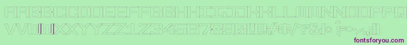 Fonderian Hollow-Schriftart – Violette Schriften auf grünem Hintergrund