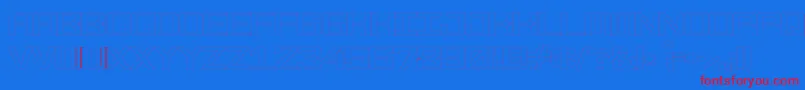 Fonderian Hollow-Schriftart – Rote Schriften auf blauem Hintergrund